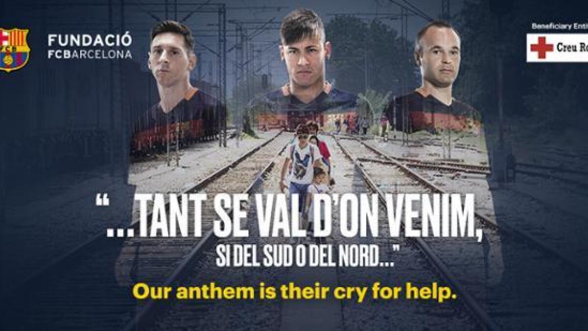 FC Barcelona joins forces with Red Cross to help refugees 