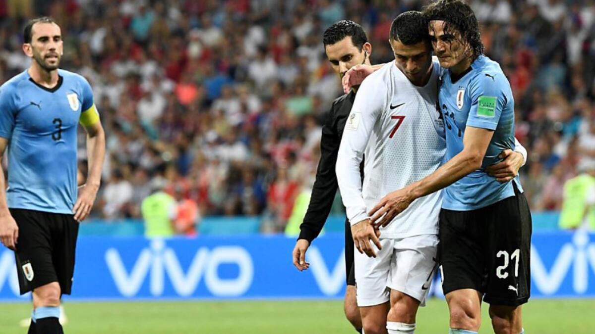 Cristiano Ronaldo pulled off an extremely classy act in Portugal’s knockout-stage tie with Uruguay after Edinson Cavani went down injured. AFP