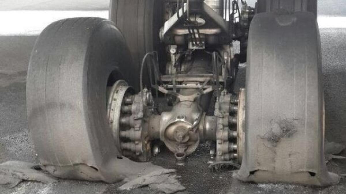 PHOTOS: Burst tyres Lufthansa jet towed away at Mumbai airport