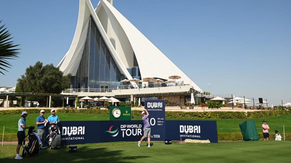 Ryder Cup Captain Luke Donald teeing off during a practice round of the Dubai Invitational at Dubai Creek Resort. - Supplied photo