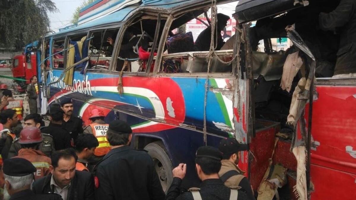 Bus blast kills 15 government employees in Peshawar