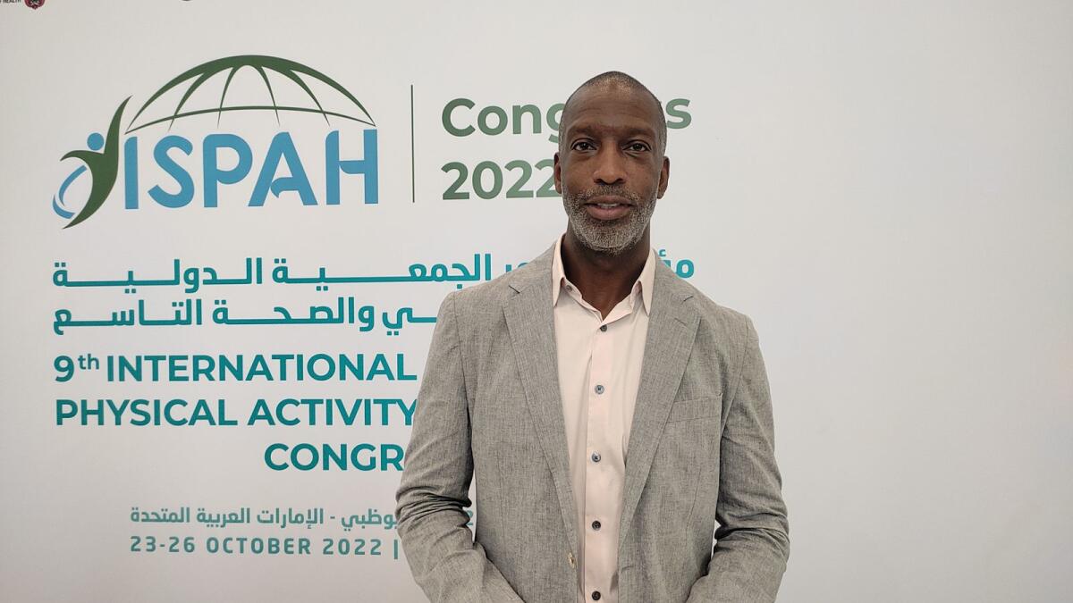 Michael Johnson at the International Society for Physical Activity and Health (ISPAH) Congress in Abu Dhabi. — photos provided