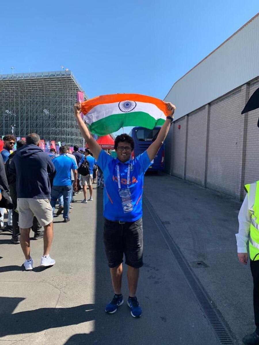 Gopal Jasapara at the 2019 ICC World Cup in England. — Supplied photo
