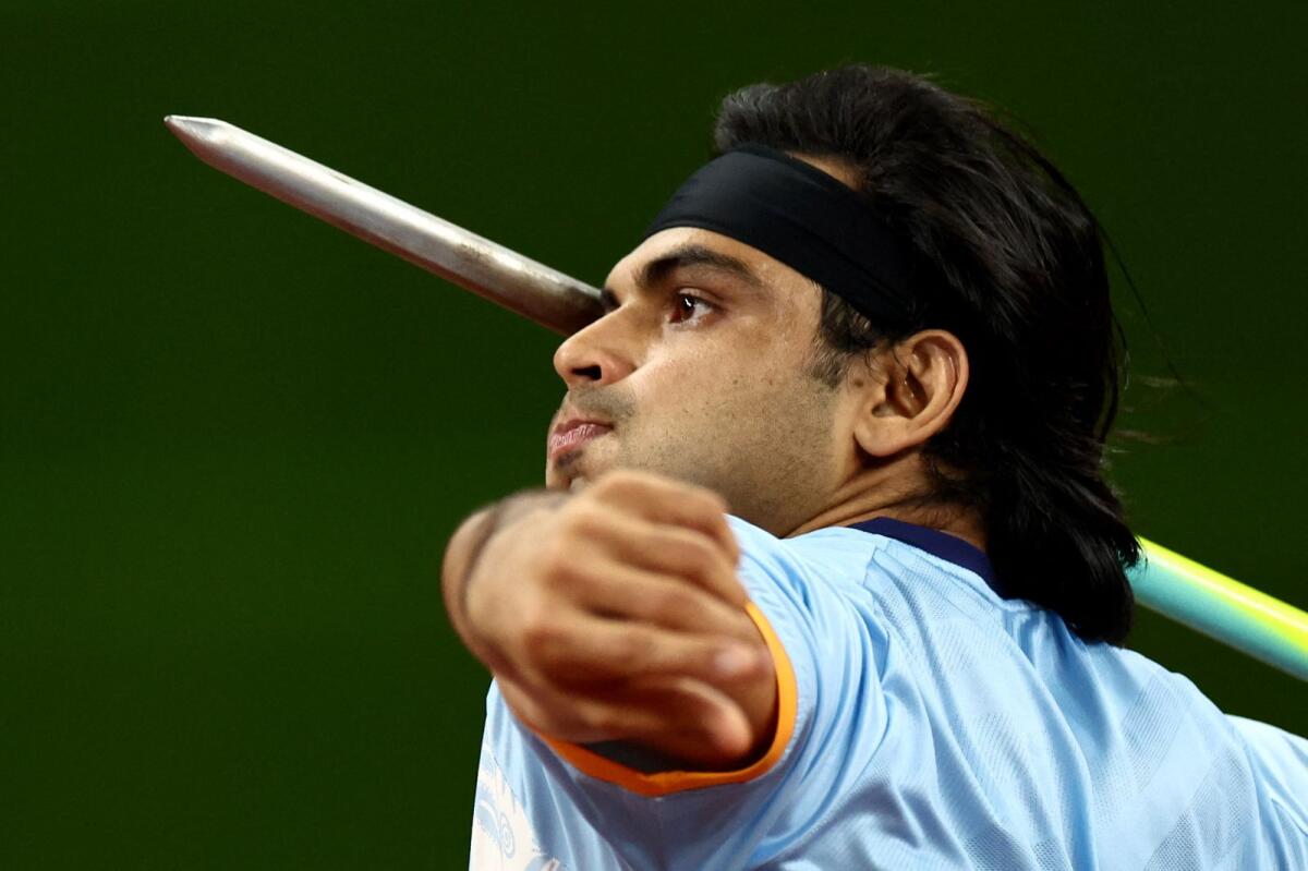 India's Neeraj Chopra in action during the Men's Javelin Throw final at the 2022 Asian Games in Hangzhou. - Reuters
