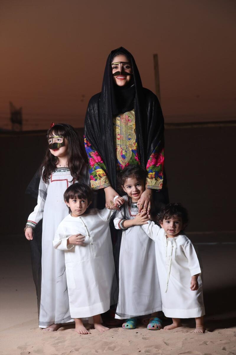Maitha Al Hashmi and family