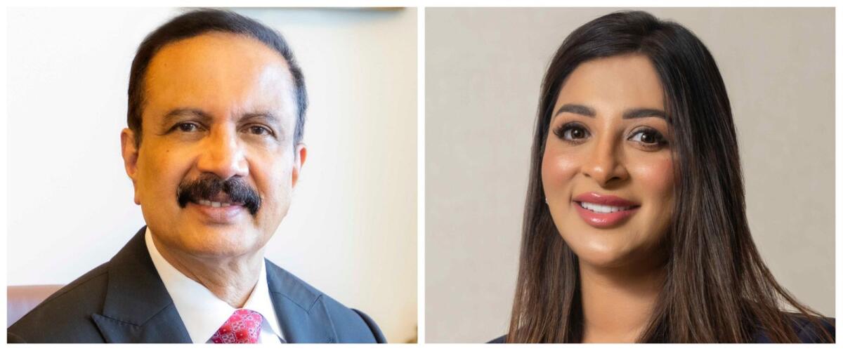 Dr Azad Moopen, founder and chairman of Aster Group (left) and Alisha Moopen, managing director and group CEO of Aster GCC business. — Supplied photos