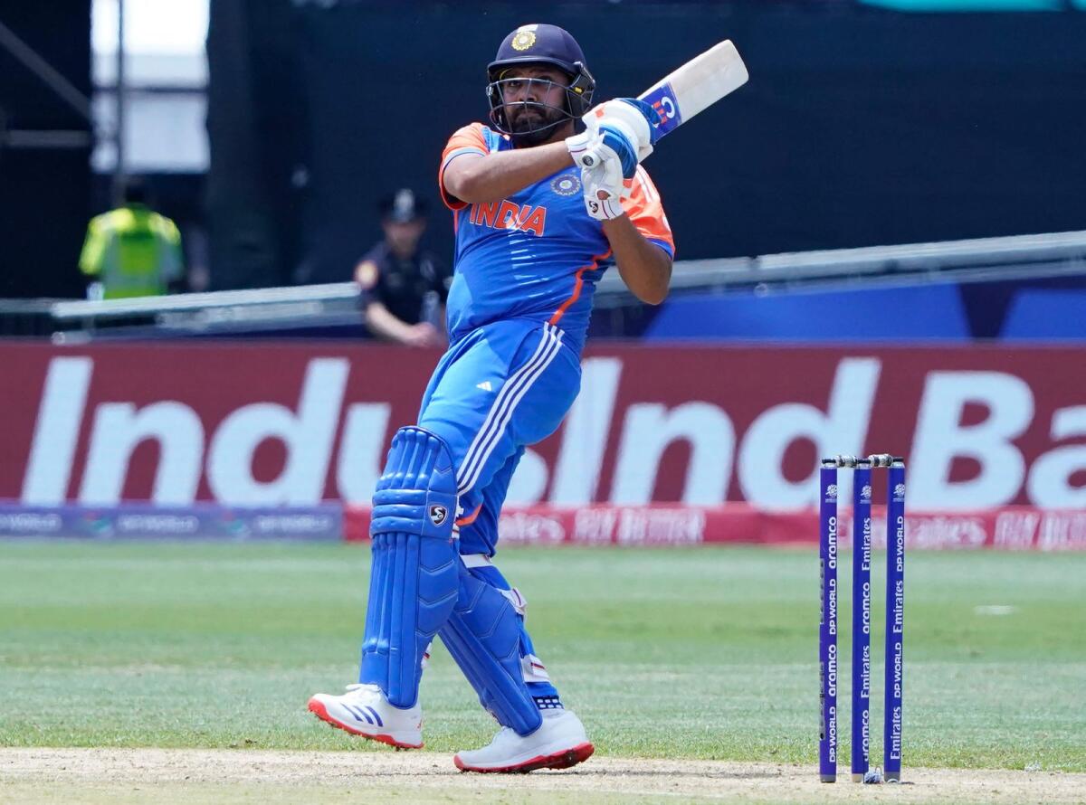 India's captain Rohit Sharma plays a shot during the match against Ireland. — AFP