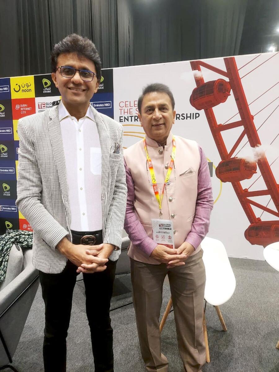 Sunil Gavaskar (right) with Anis Sajan