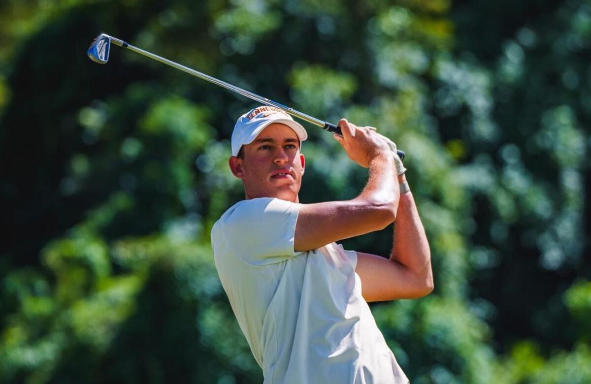 Dubai born Josh Hill in action on the golf course representing the University of Tennessee..- Supplied photo