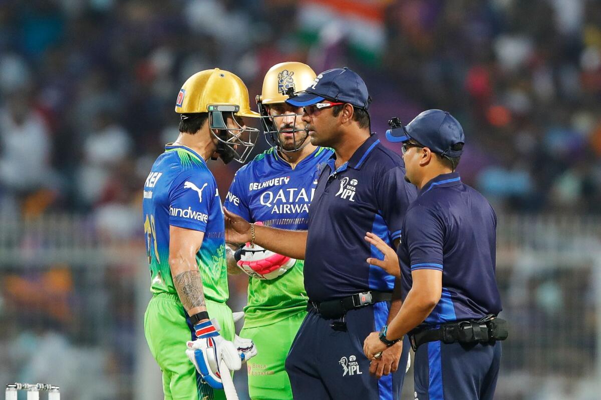 Virat Kohli argues with umpires during the IPL match beween Kolkata Knight Riders and Royal Challengers Bengaluru. — IPL