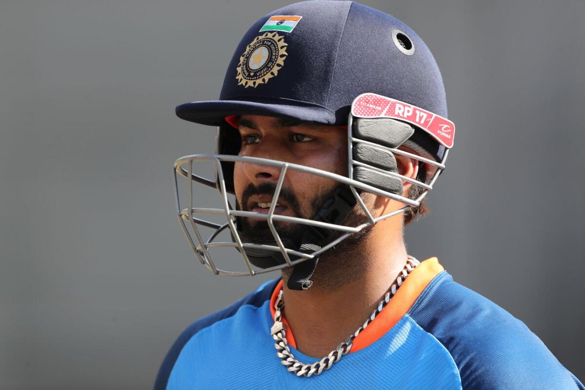 India's wicketkeeper-batsman Rishabh Pant attends a practice session. -- AFP