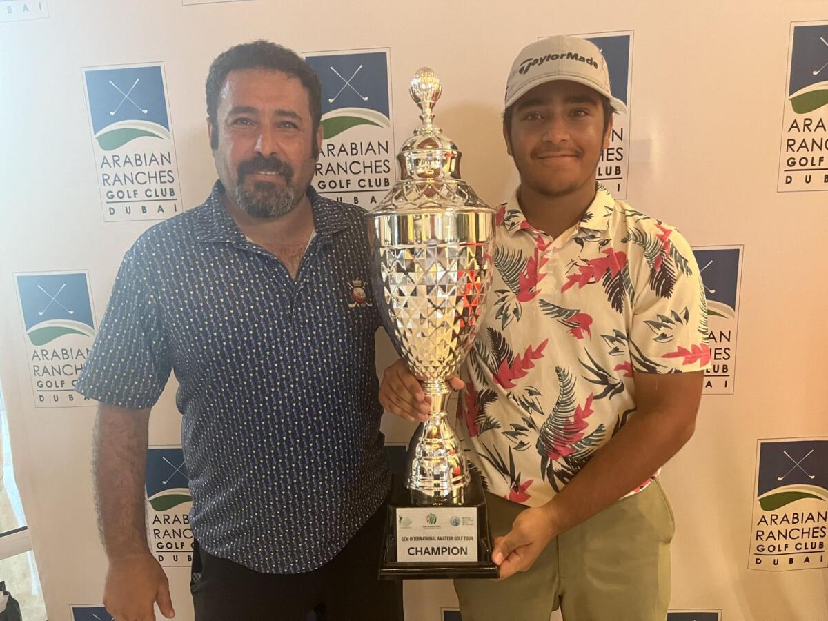 Arabian Ranches Golf Club winner Mousa Shanaah (right) with Abedallah Shanaah, MD of GEM International Amateur Golf Tour. - Supplied Photo