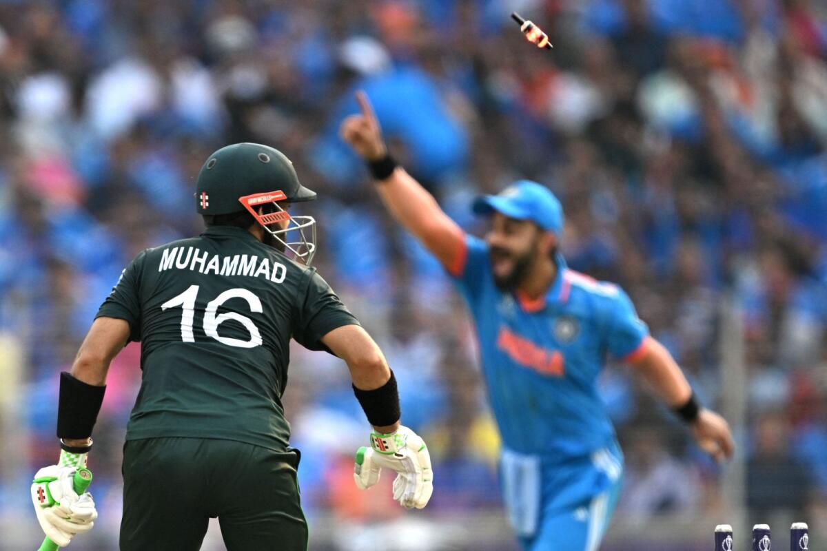 Pakistan's Mohammad Rizwan was heckled by some fans after his dismissal during the match against India at the Narendra Modi Stadium. — AFP