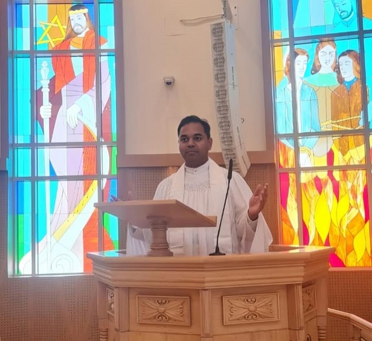 Lalji M Philip, the current vicar of the Parish in Abu Dhabi