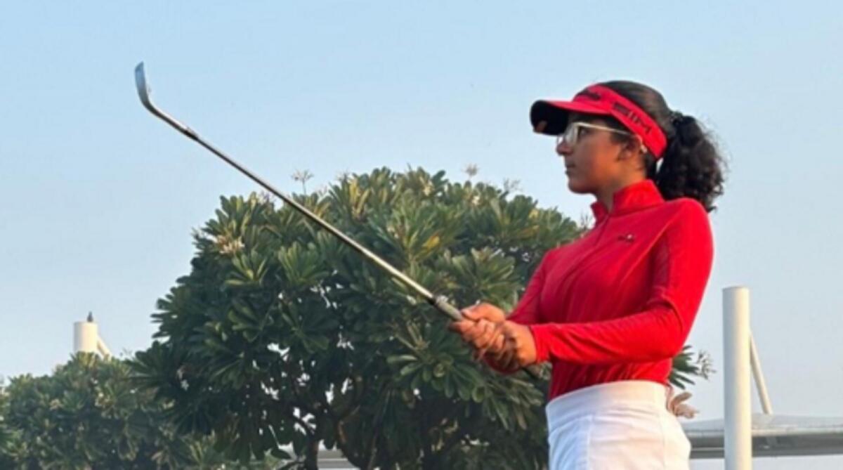 Dubai resident Ananyaa Sood in action on the golf course.- Supplied photo