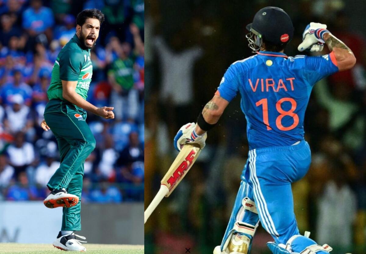Pakistan speedster Haris Rauf and Indian star batsman Virat Kohli.