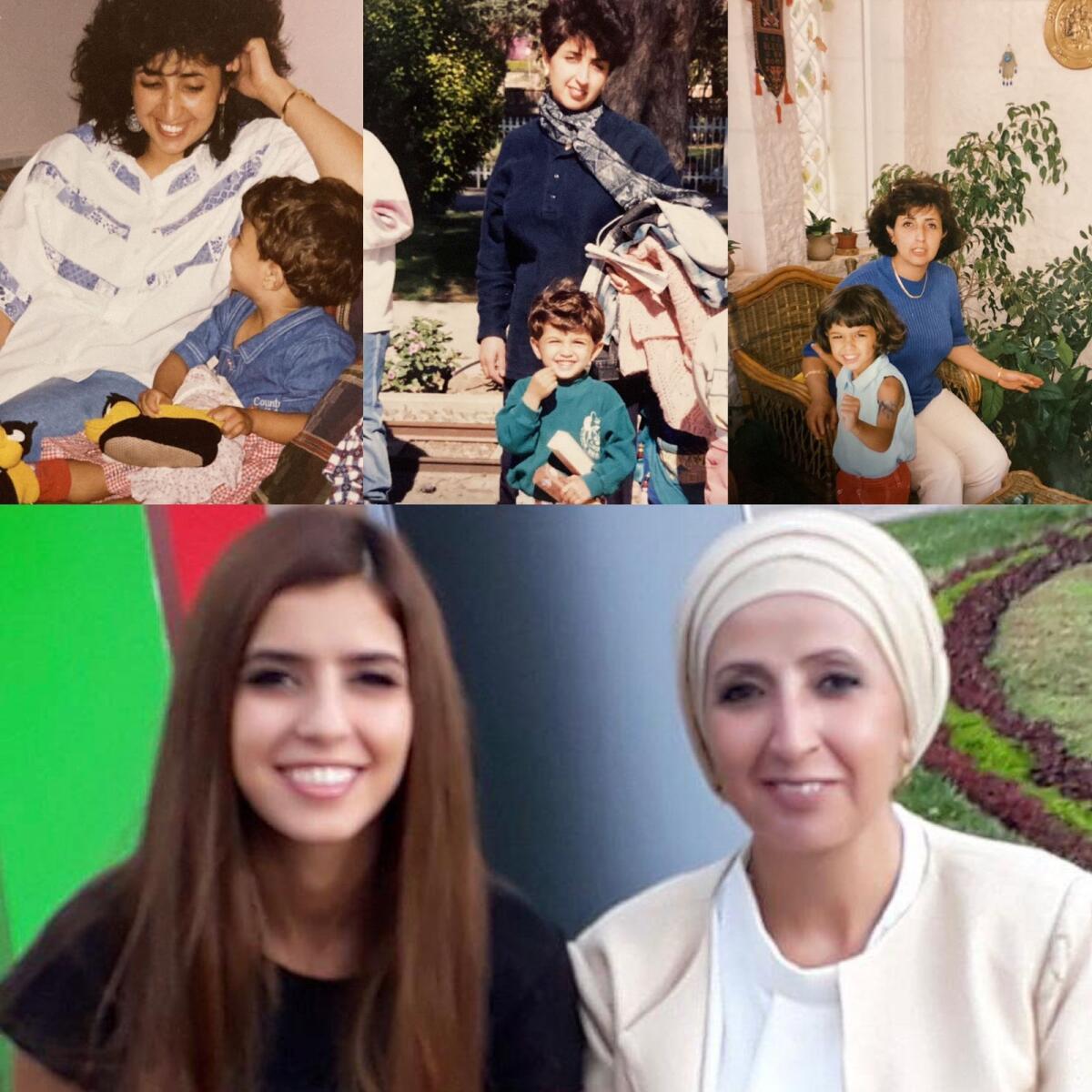 Raneem with her mother over the years