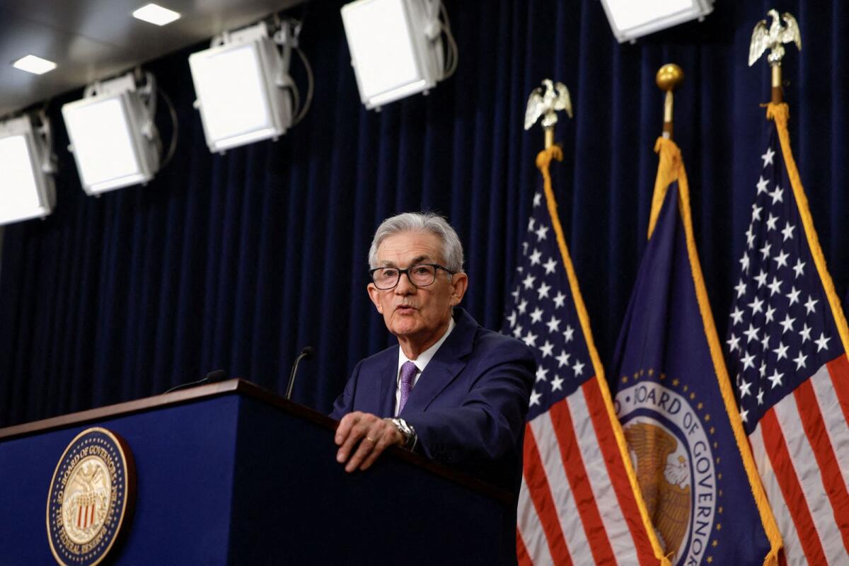 US Federal Reserve Chair Jerome Powell delivers remarks during a press conference following the announcement that the Federal Reserve left interest rates unchanged, in Washington. — Reuters file