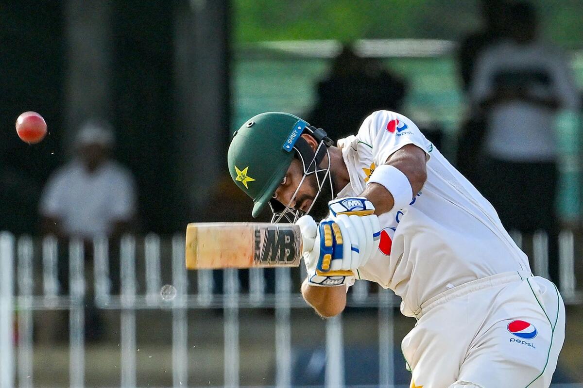 Pakistan's Abdullah Shafique plays a shot during the first day of the second Test against  Sri Lanka. — AFP