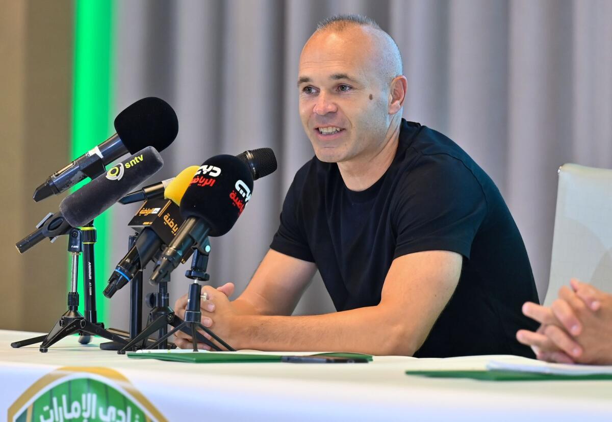 Andres Iniesta during the press conference