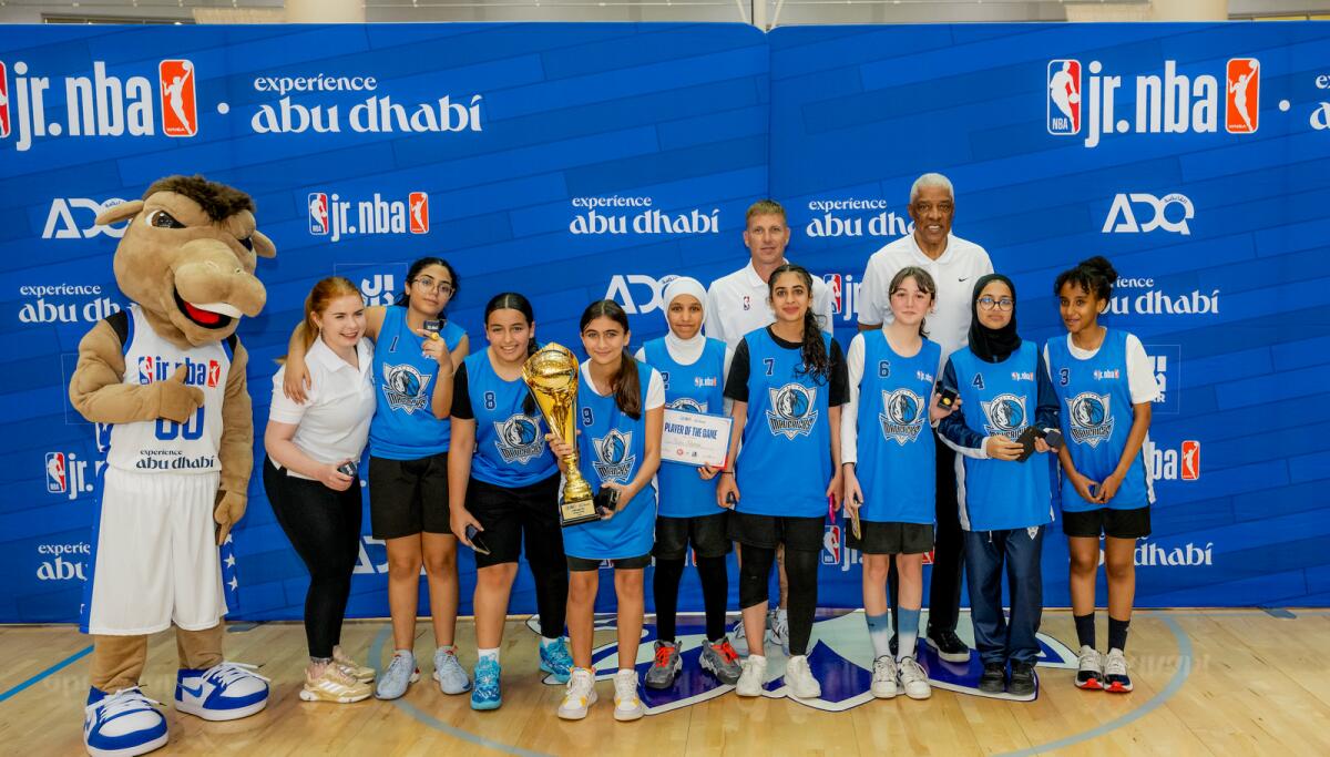 UAE youngsters with Julius Erving and Jason Williams. — Supplied photo