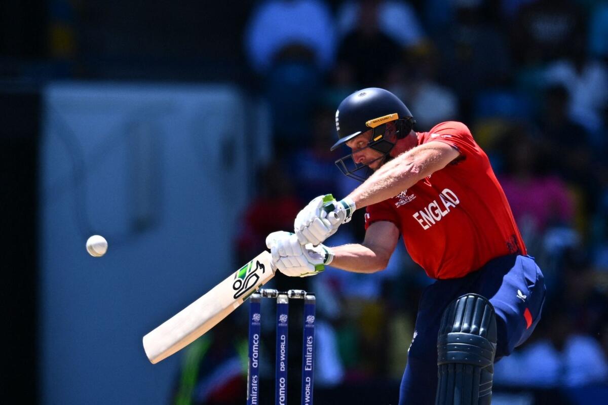 England captain Jos Buttler plays a shot during the match against USA. — AFP