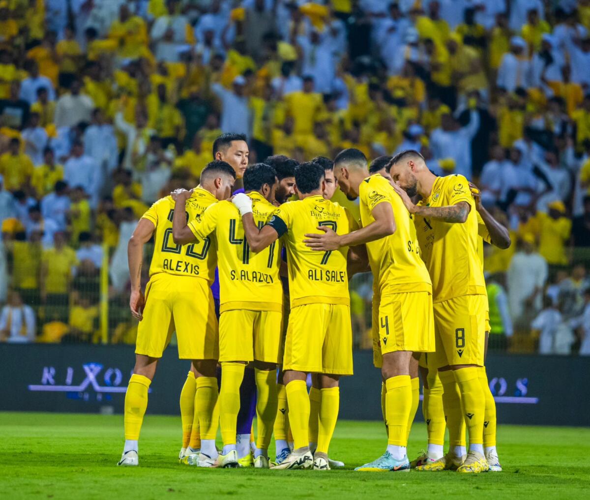 Al Wasl players celebrate their win on Sunday. — X