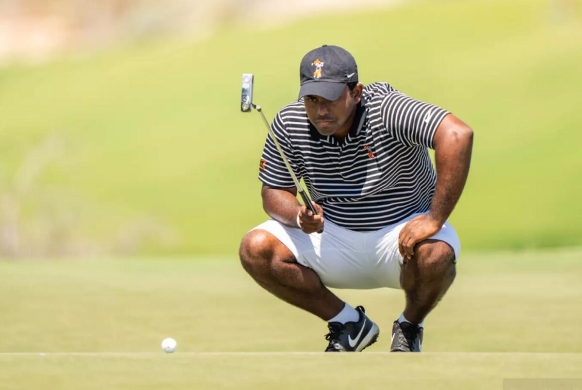 Dubai born Rayhan Thomas - is in contention at this week's Final Qualifying School for PGA Tour Americas in California.- Supplied photo