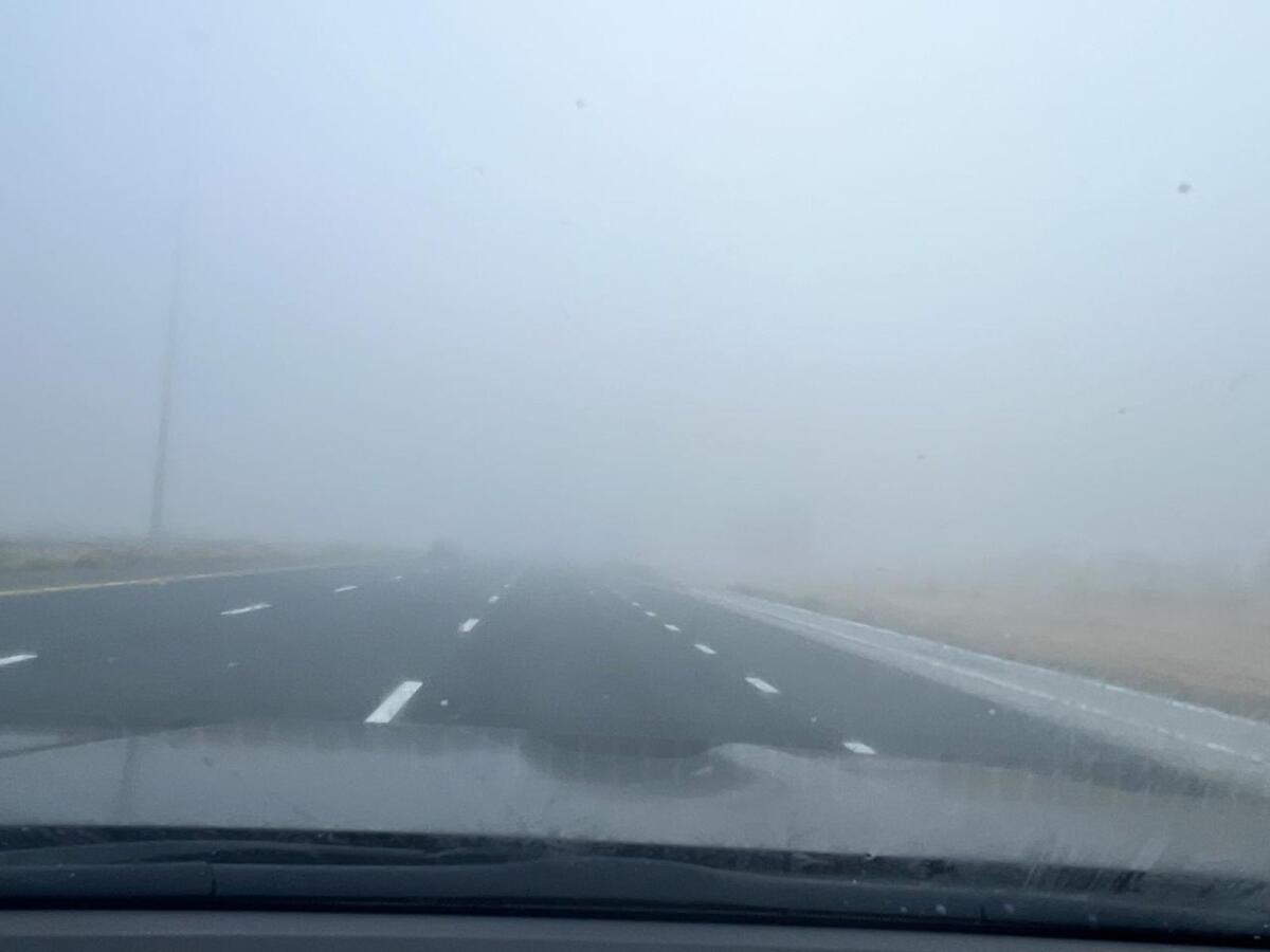 Heavy fog witnessed by motorists on E311 on May 29. Photo: KT reader