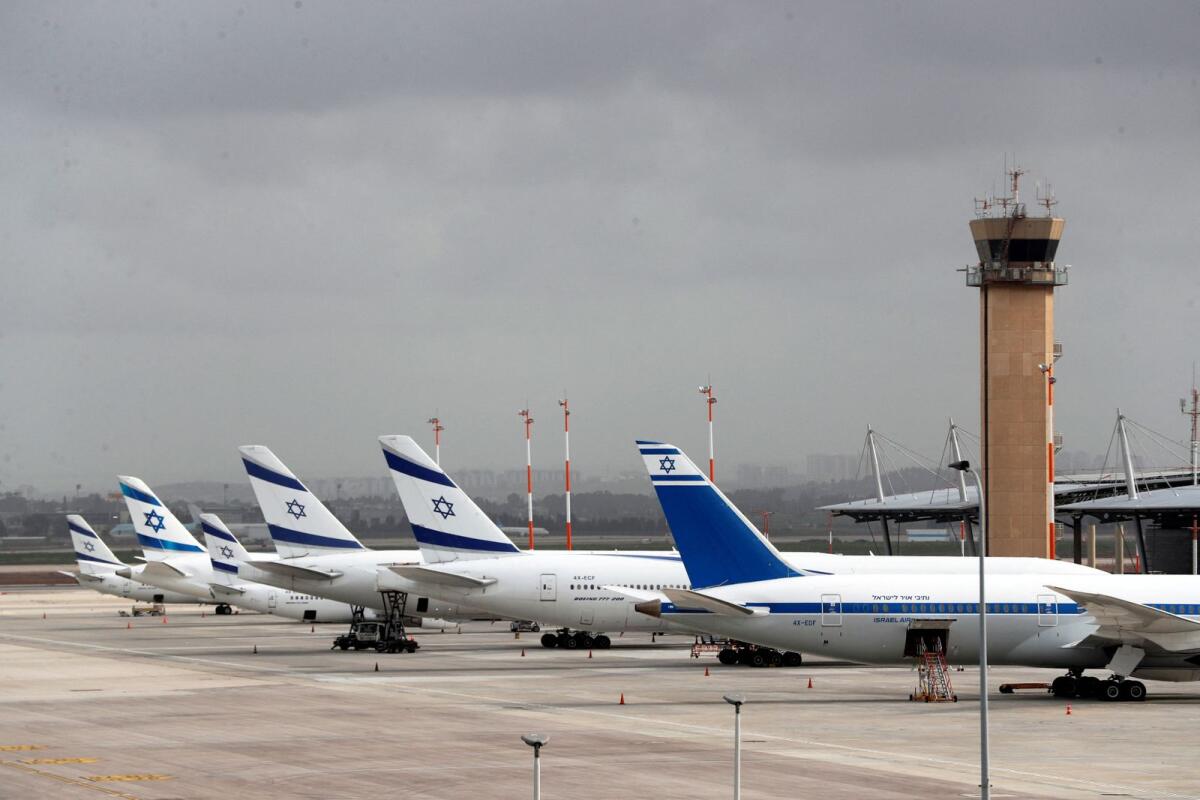 FILE. El Al Israel Airlines planes are seen on the tarmac at Ben Gurion International airport in Lod, near Tel Aviv, Israel. Photo: Reuters