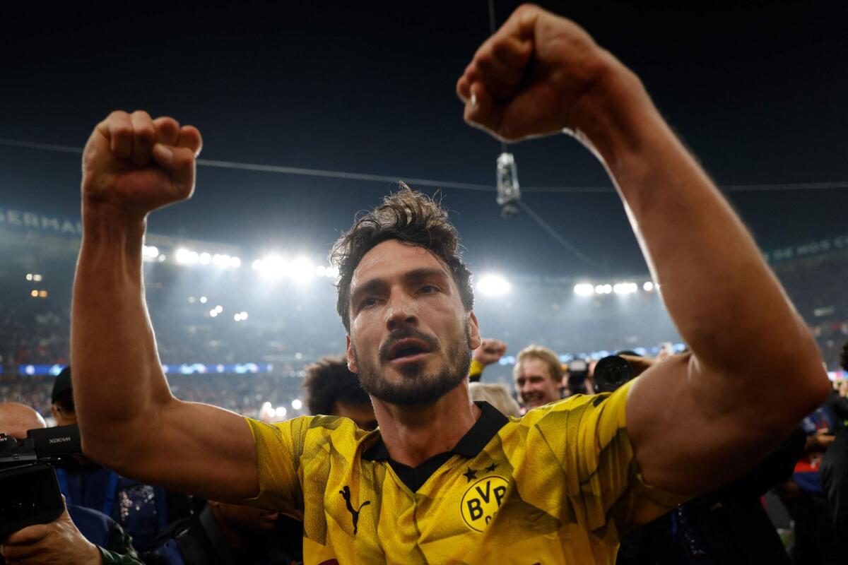 Dortmund defender Mats Hummels celebrates the victory. — AFP