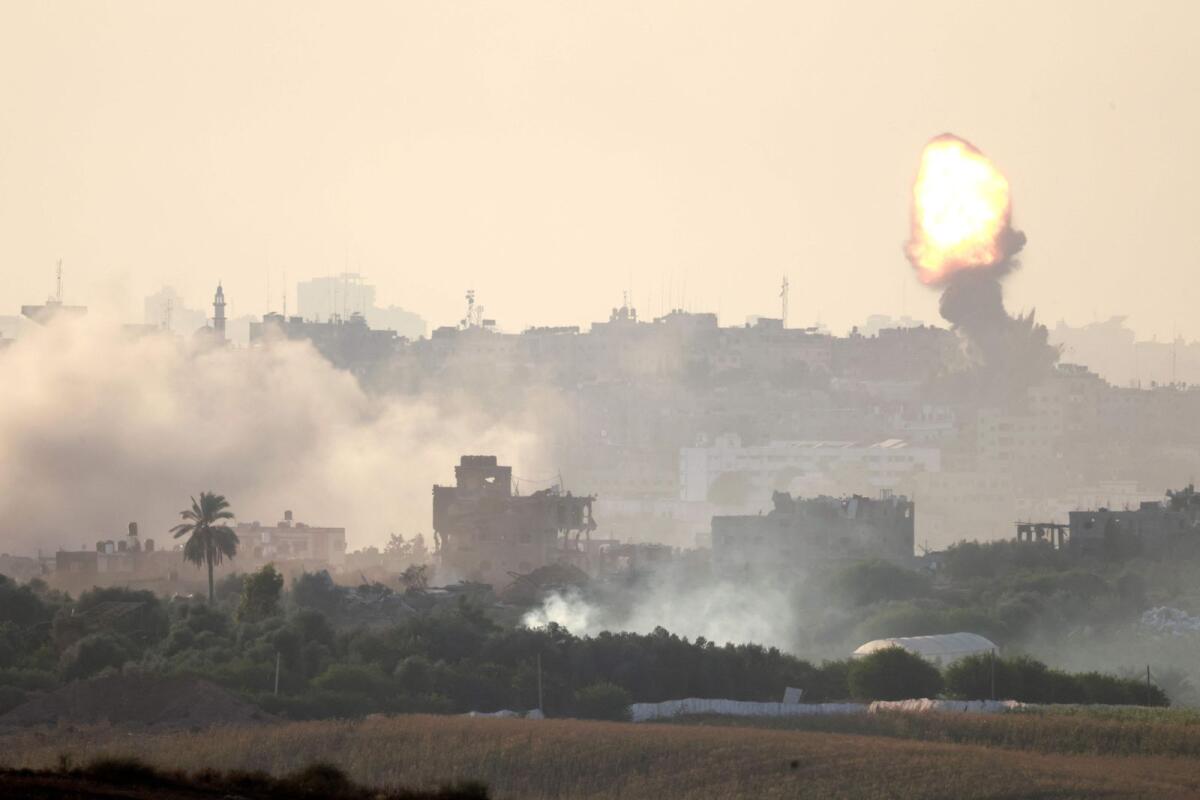 A picture taken from the Israeli side of the border with the Gaza Strip on October 30, 2023. Photo: AFP