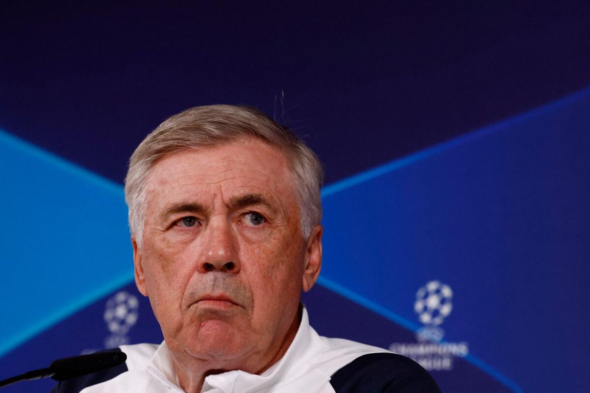Real Madrid coach Carlo Ancelotti during a press conference. — Reuters