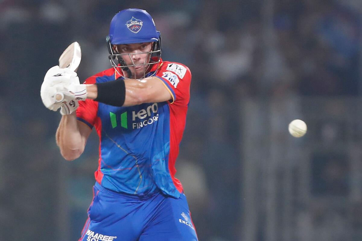 Tristan Stubbs of Delhi Capitals plays a shot during the match against Lucknow Super Giants. — IPL