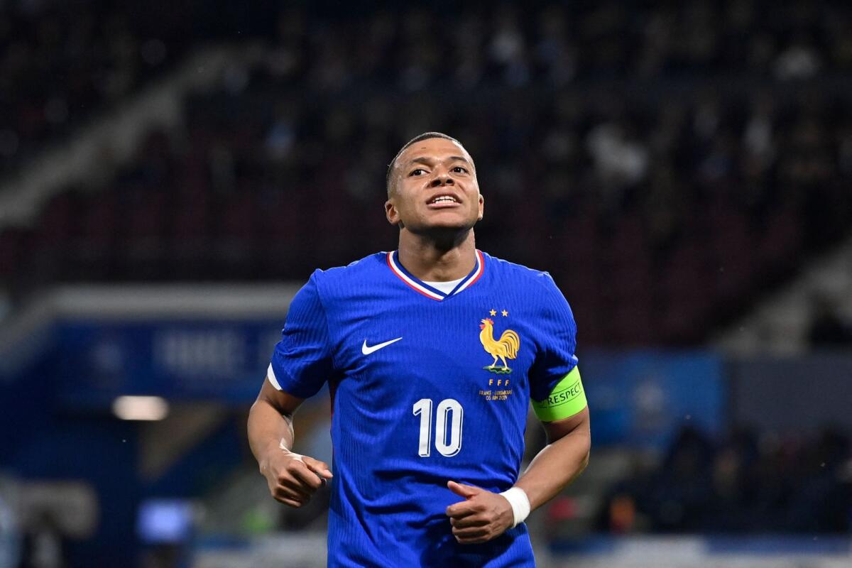 Kylian Mbappe reacts during the friendly match against Luxembourg. — AFP