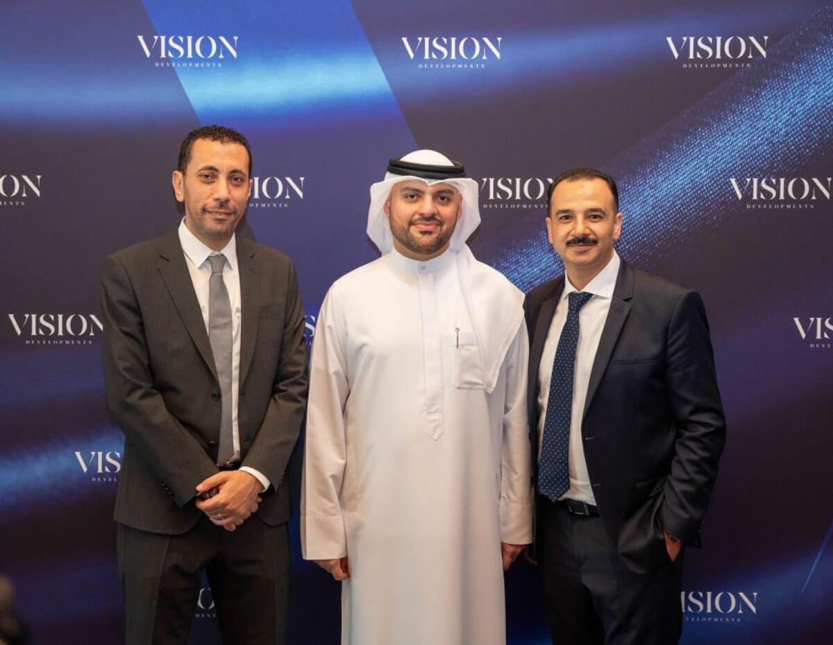 Eng Masoud Al Zarouni, CEO &amp; Co Founder, Vision Developments with the leadership team. — Supplied photo