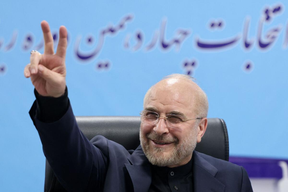 Iran's Parliament Speaker Mohammad Bagher Ghalibaf submits his candidacy for presidential elections at the Interior Ministry in Tehran on June 3, 2024. — AFP