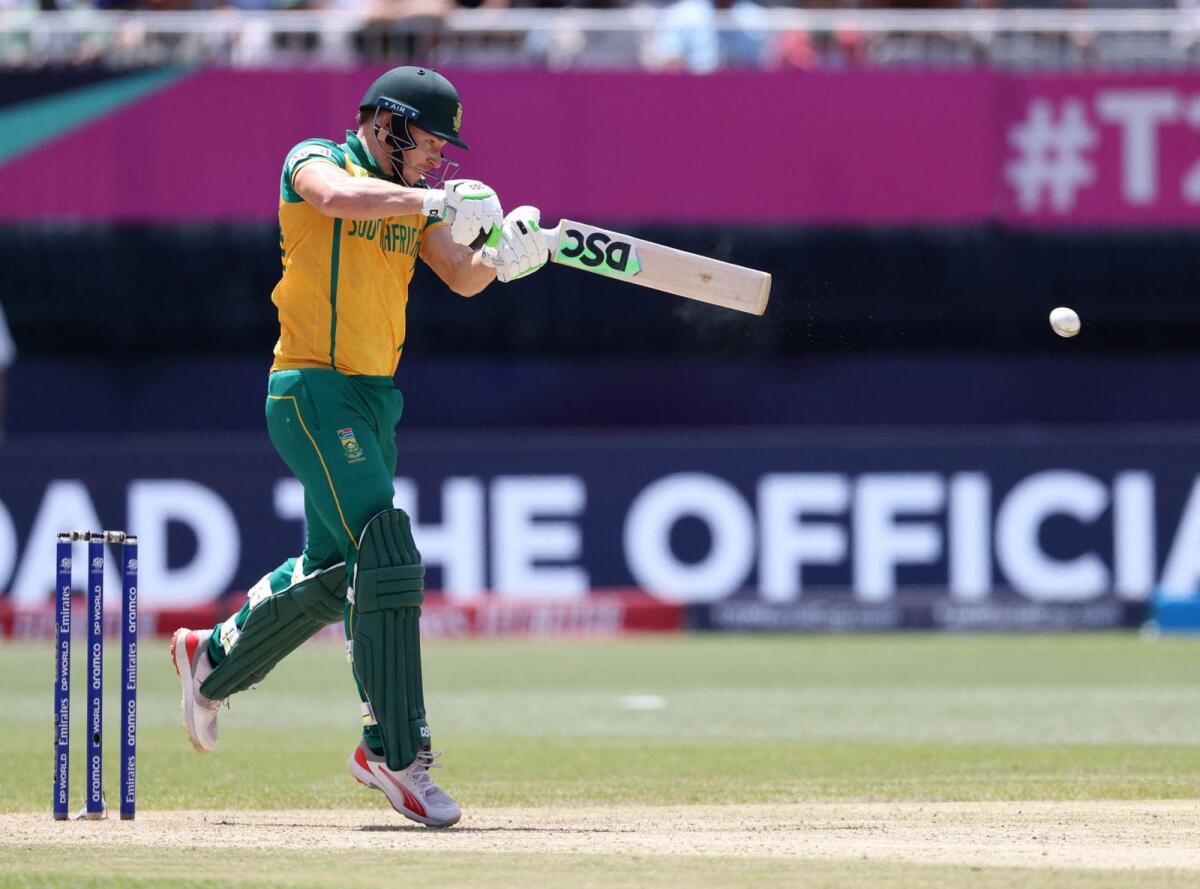 South Africa's David Miller plays a shot against the Netherlands. — Reuters