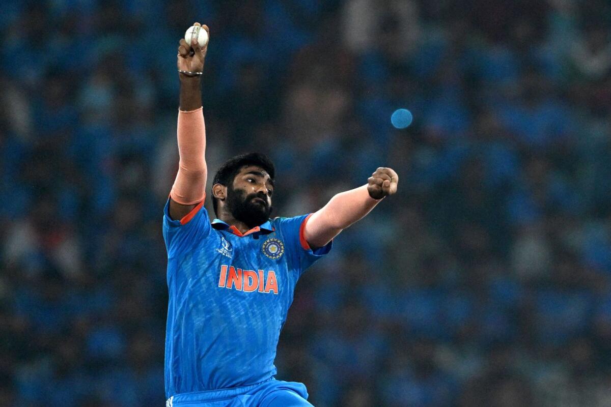 India's Jasprit Bumrah bowls during the 2023 ICC Men's Cricket World Cup one-day international (ODI) match between India and England. Photo: AFP