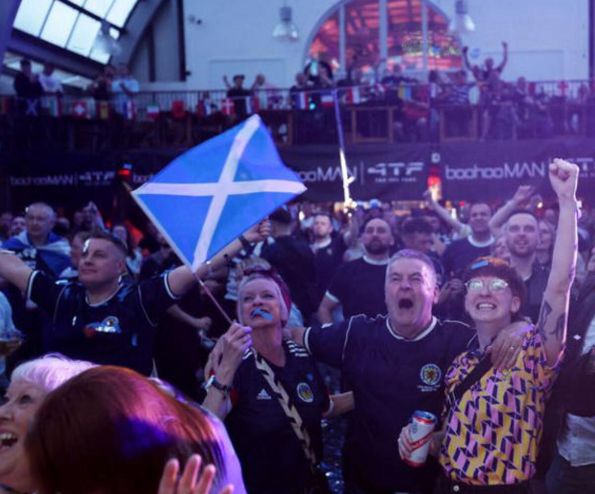 Scotland fans before the start of the team's first match against Germany. — Reuters