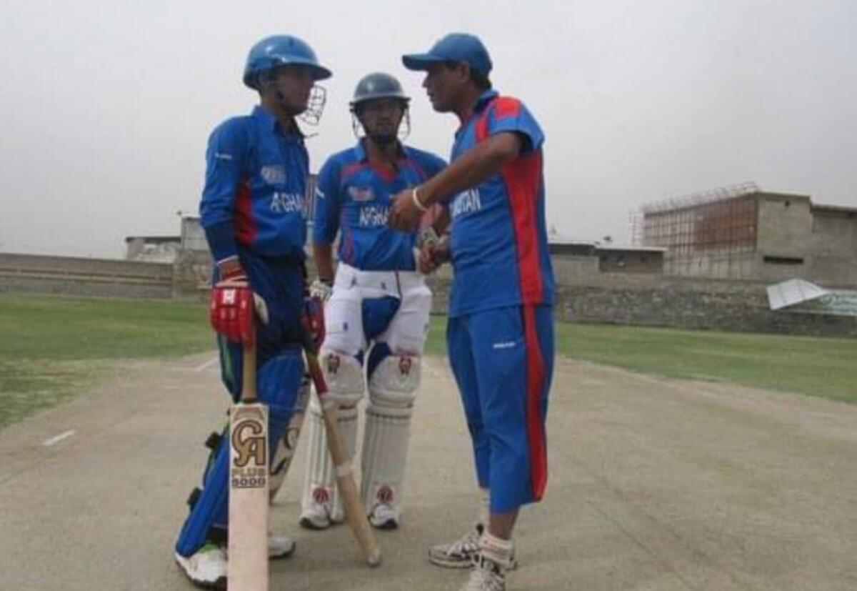 Rashid Latif (right) during his stint as Afghanistan coach in Kabul. — Supplied photo