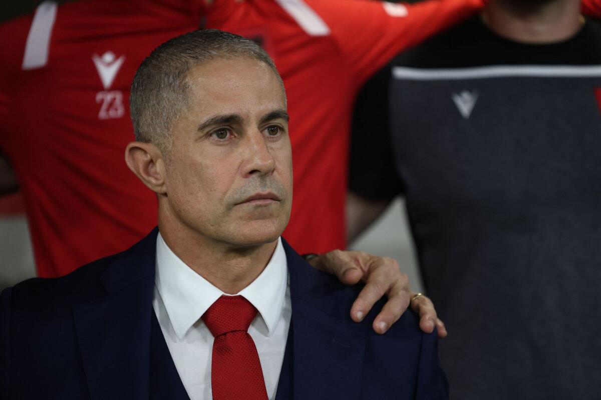 Albania coach Sylvinho. — Reuters