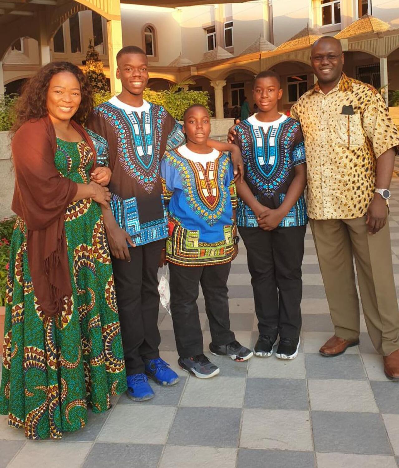 Allan Omondi with wife Marjorie and sons Aaron, Alvin and Adriel