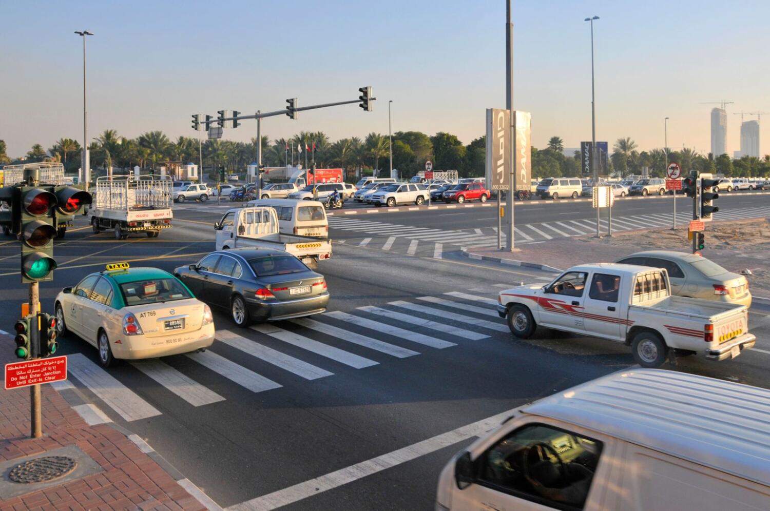 FILE. Traffic light junction in Dubai.