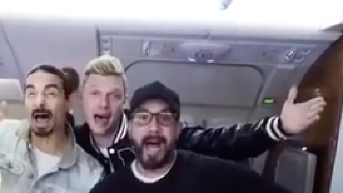 Backstreet Boys fly Emirates A380 to Dubai 