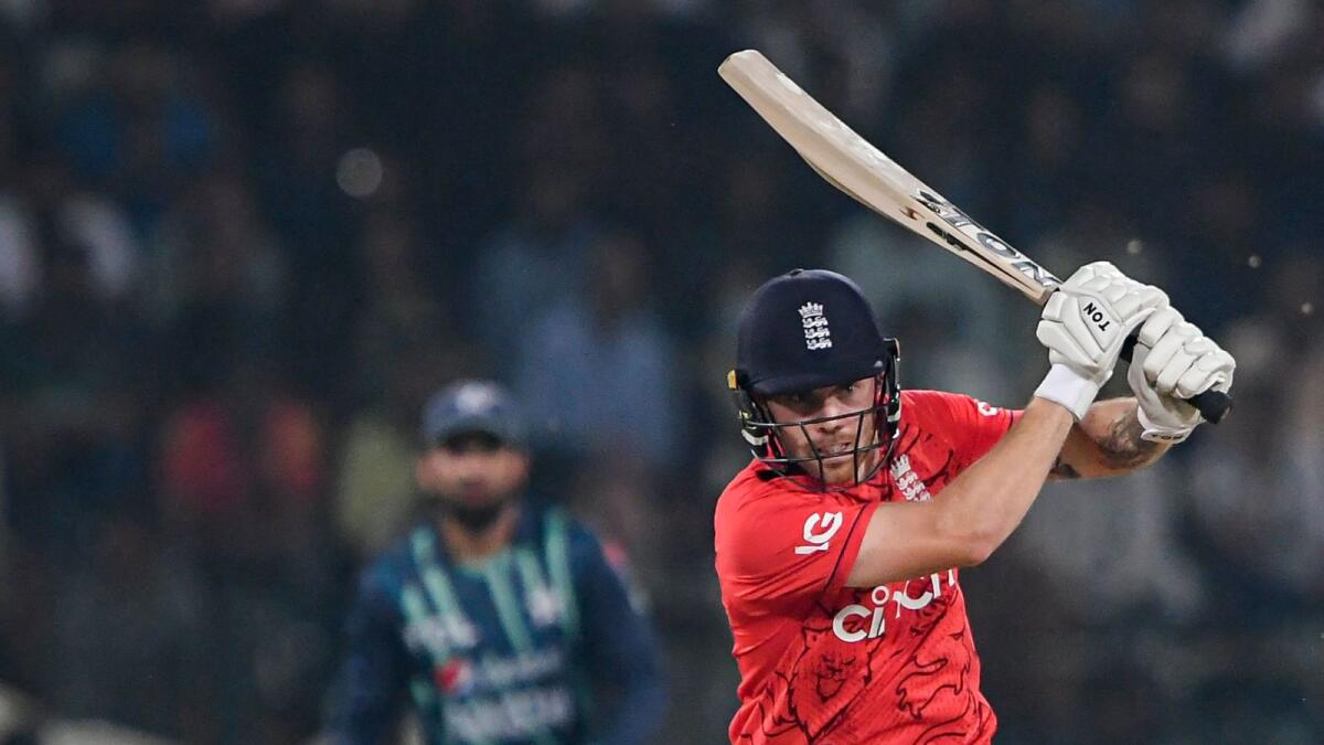 England's Phil Salt plays a shot during the sixth T20 International. — AFP