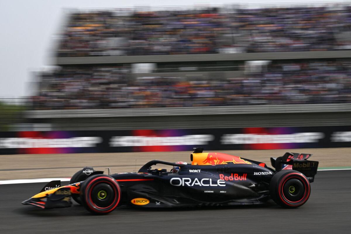 Red Bull Racing's Dutch driver Max Verstappen drives during the qualifying session for the Formula One Chinese Grand Prix. - AFP