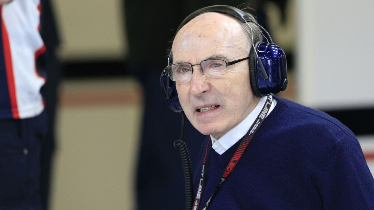 Frank Williams, founder and former team principal of Williams Racing, has died at the age of 79, the team announced on Sunday. (AFP)