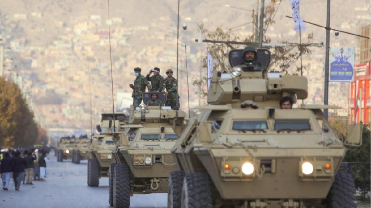 Taliban military parade in Kabul. — Reuters