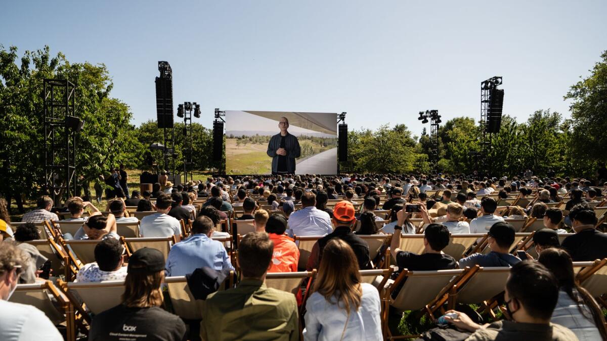 2022 Apple Worldwide Developers Conference (WWDC) at the Apple Park campus in Cupertino, California, on June 6, 2022. Photo: AFP
